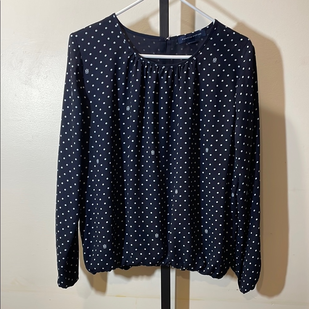 Tommy Hilfiger Blue Relaxed Blouse with Long Sleeves